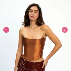 Elegant Copper Strapless Corset Top